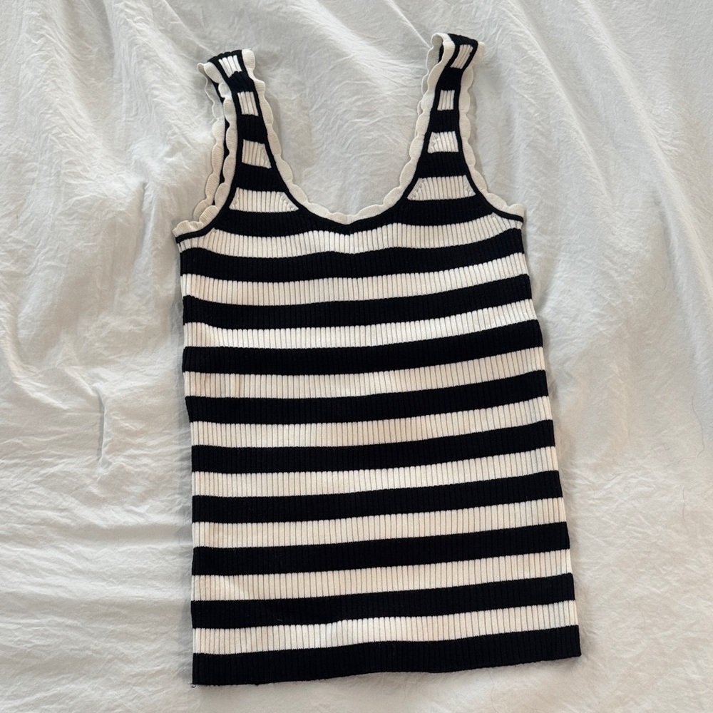Striped Black and White Women's Top